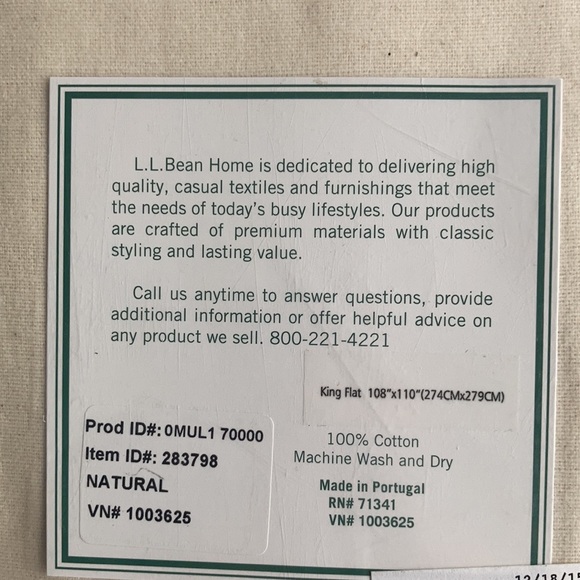 L.L. Bean ULTRA SOFT COMFORT FLANNEL BEDDING SET - Picture 5 of 5